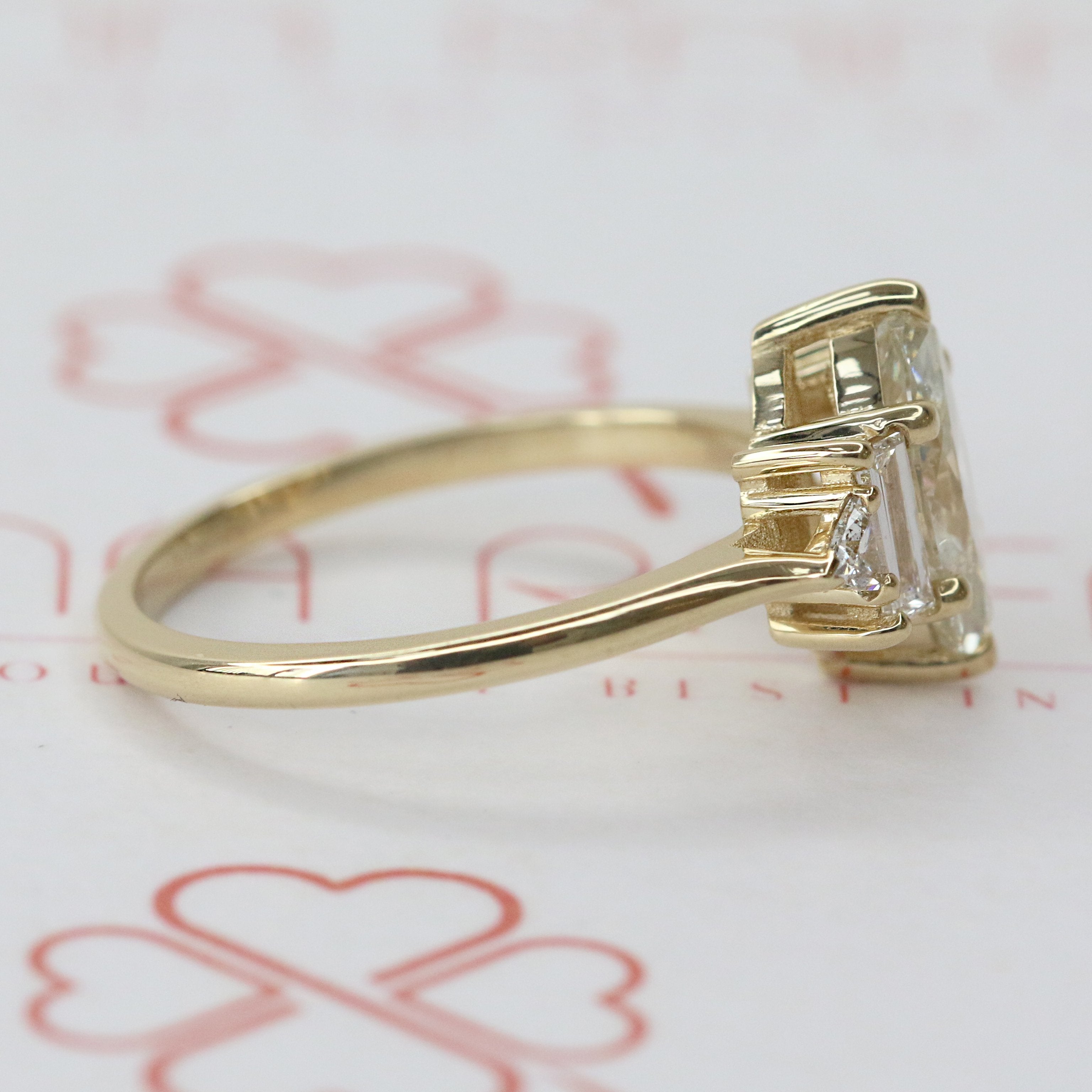 Accent Diamonds Natural Oval  Diamond Engagement Ring