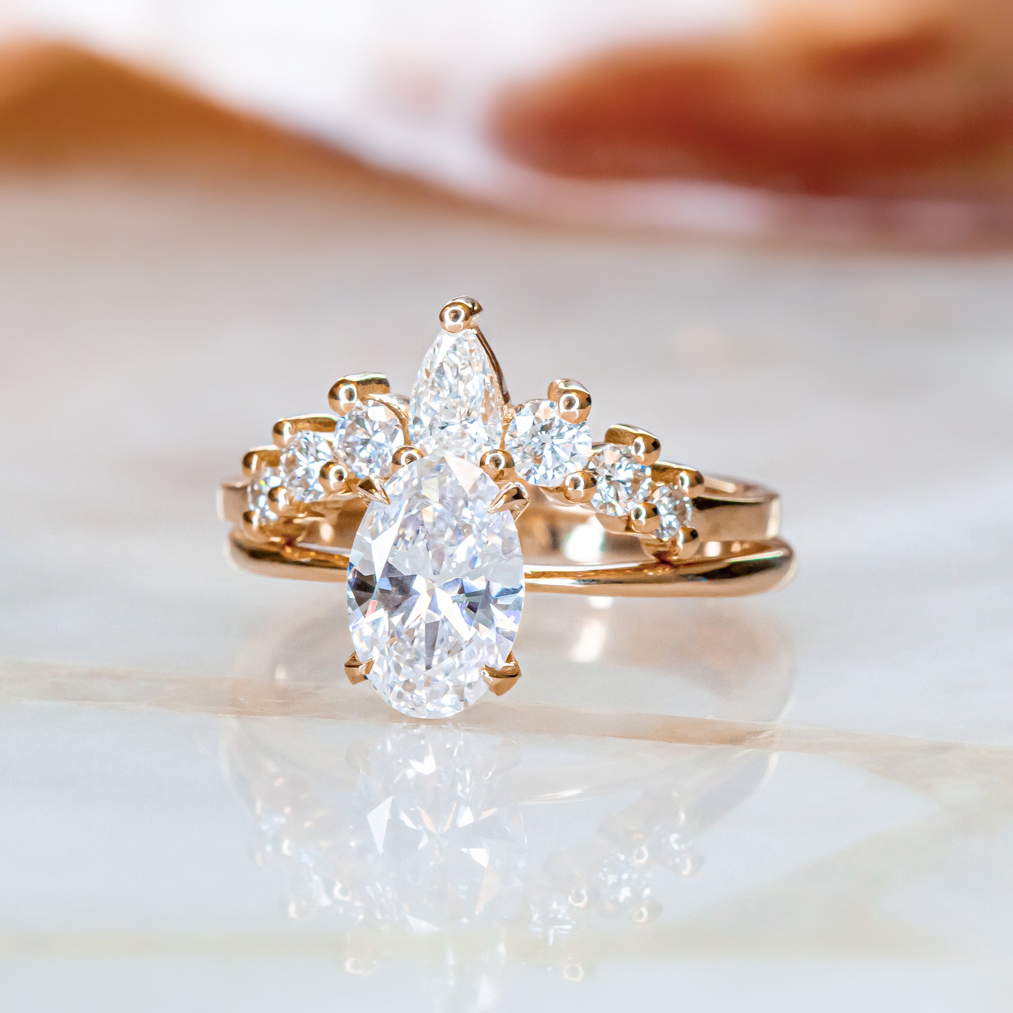 Vintage Natural Round cut Diamond Wedding Band