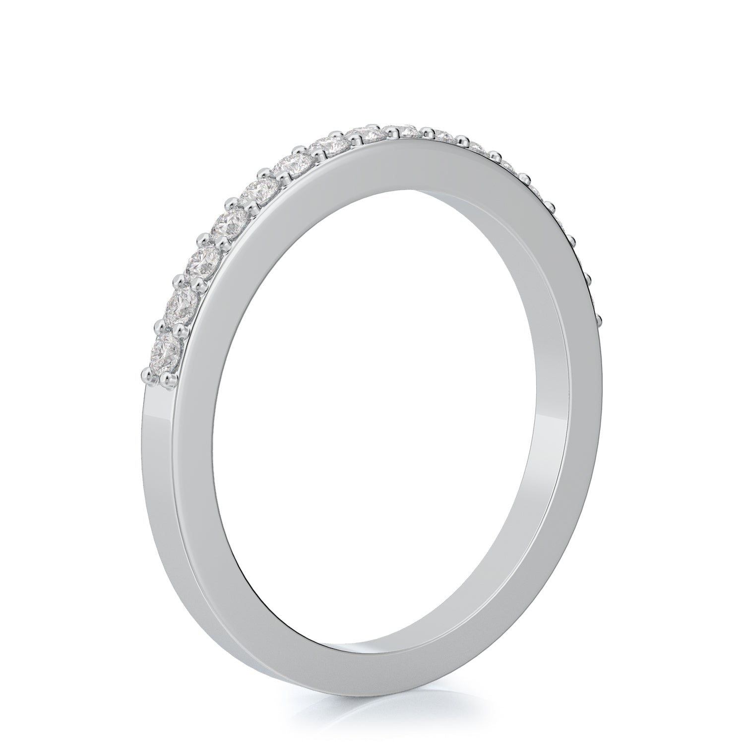 Soft Glow - Half Eternity Natural Round cut Diamond Wedding Band