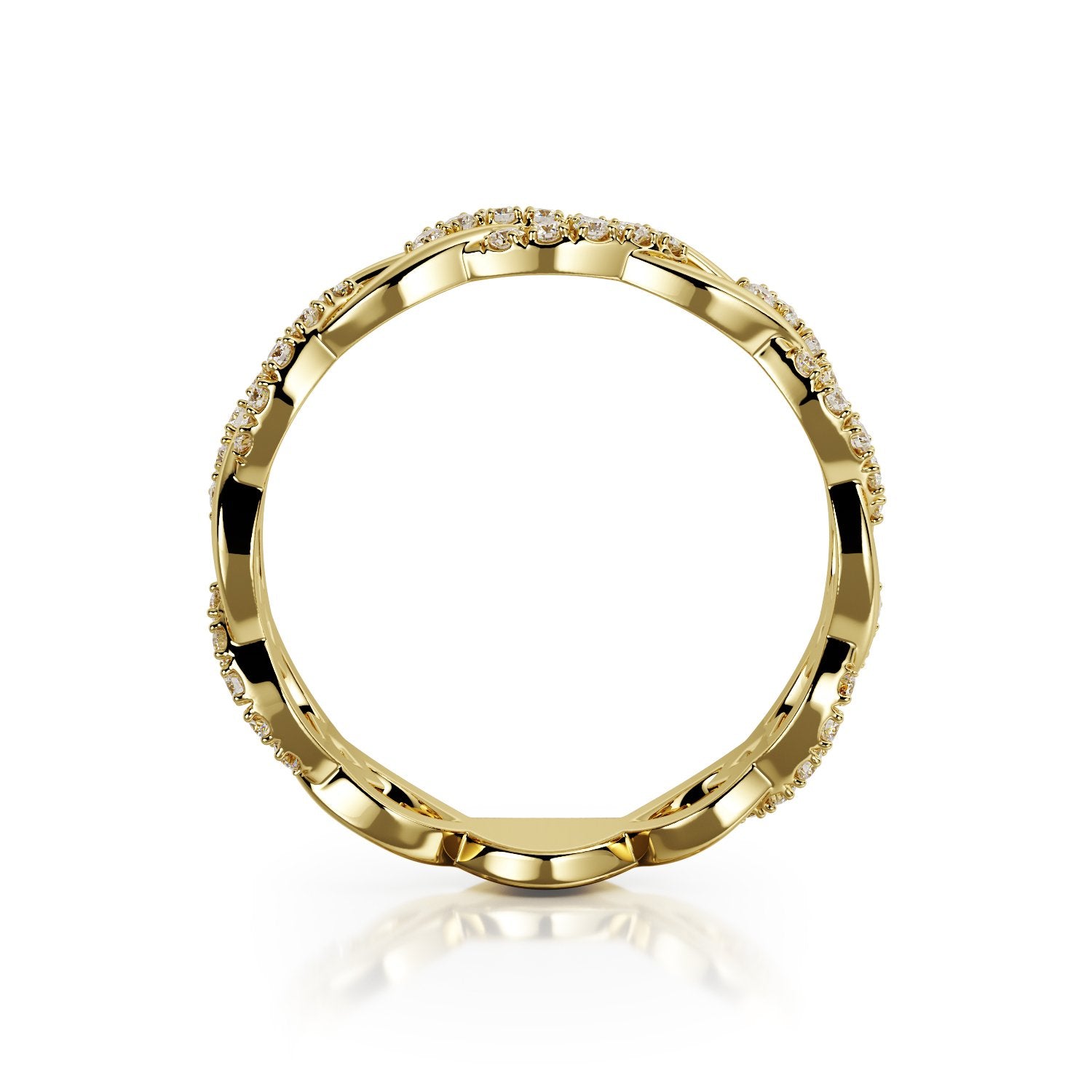 Starry Night -  Bold Natural Round cut Diamond Wedding Band