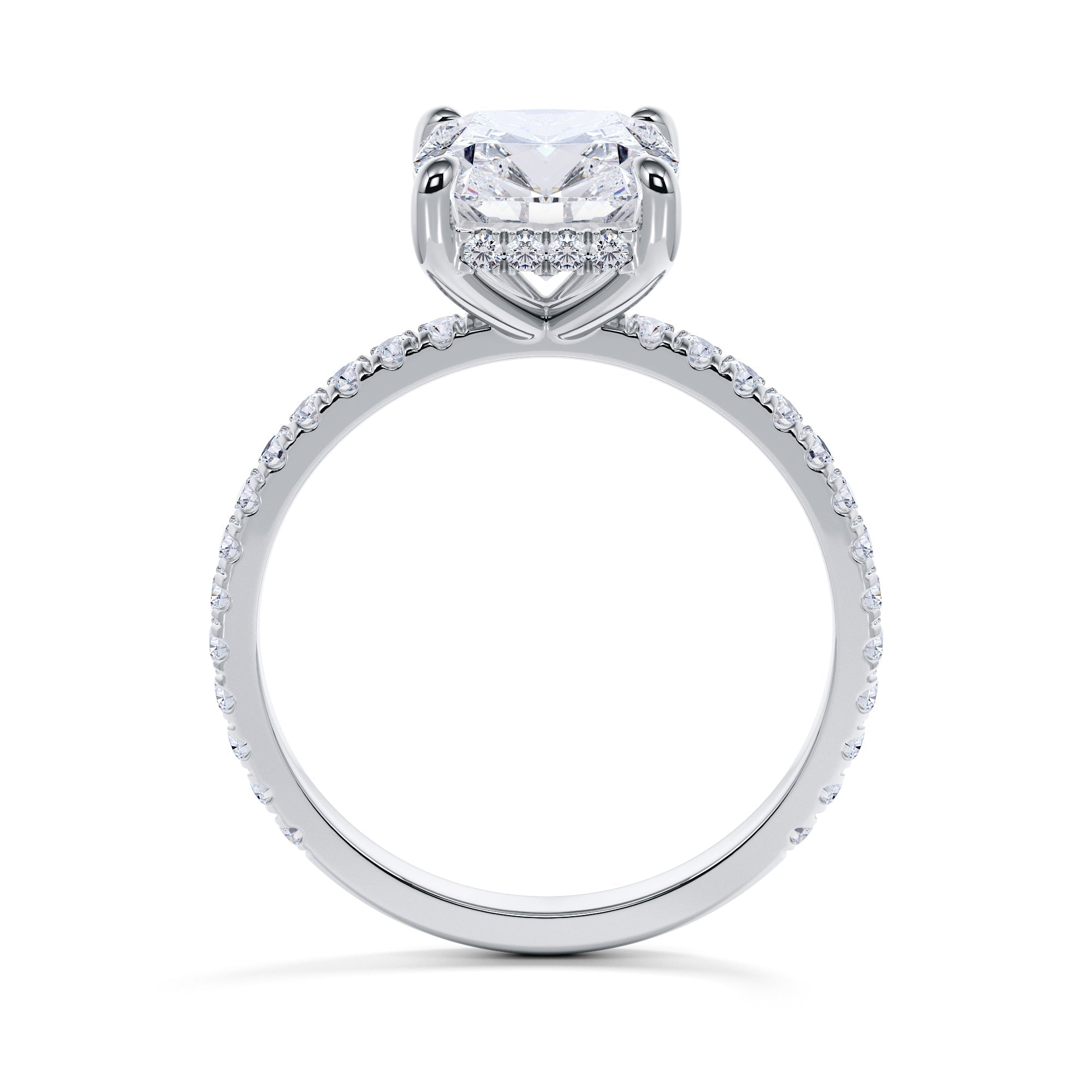 Accent Diamonds Natural Cushion Cut Diamond Engagement Ring